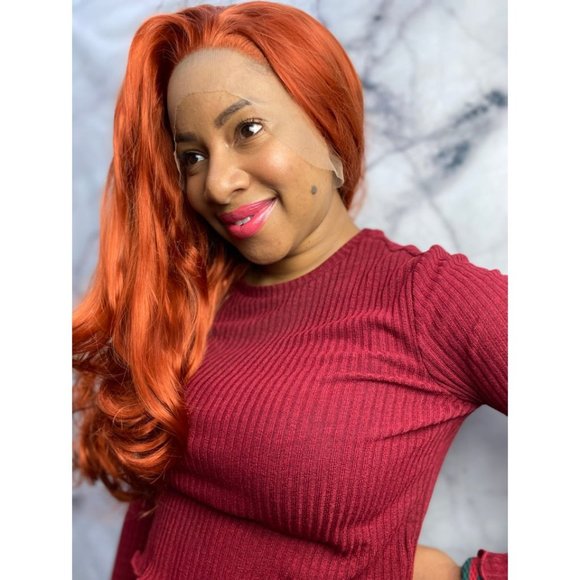 Copper Wavy Lace Front Wig - Picture 9 of 9